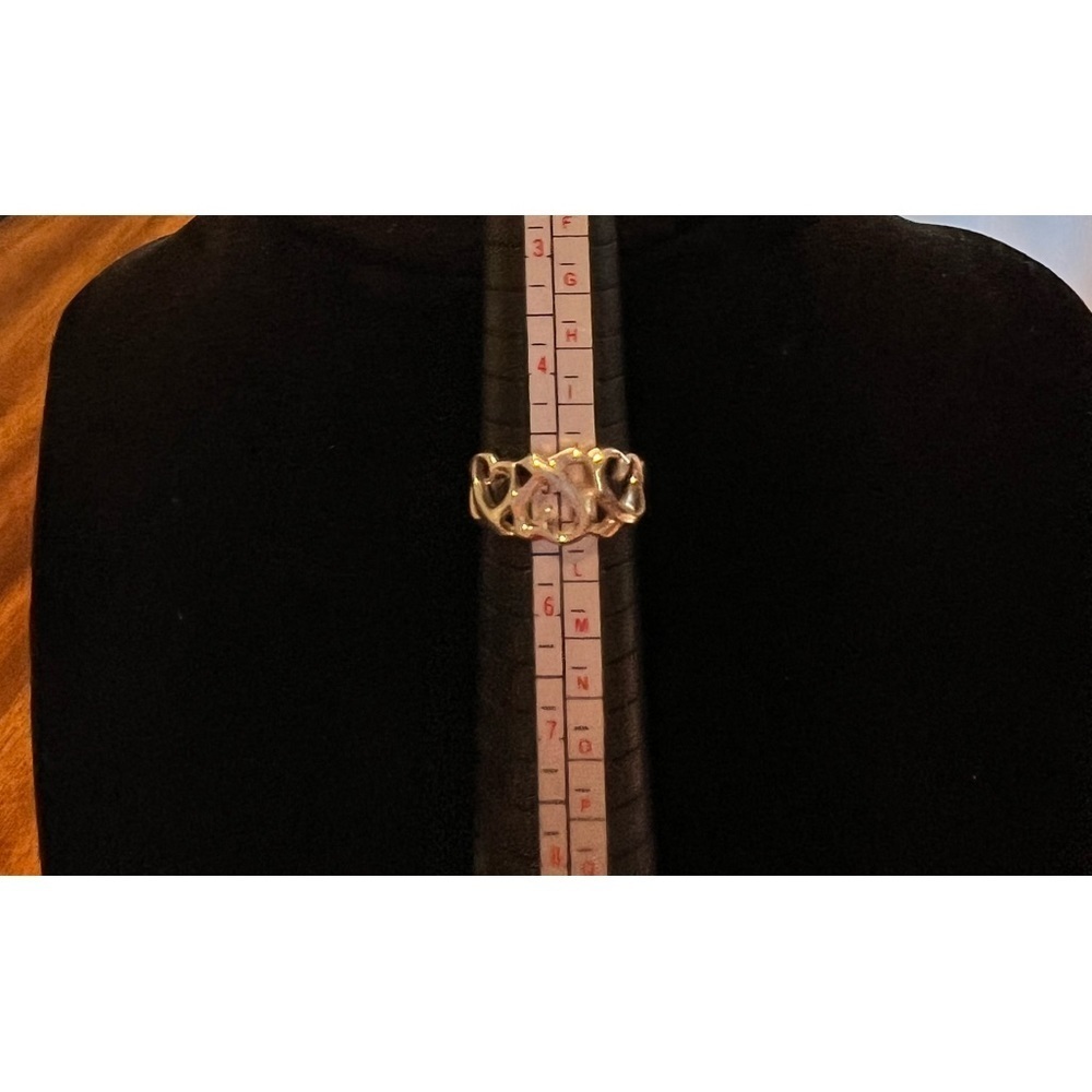 Tiffany Sterling Silver Triple Open Heart Ring